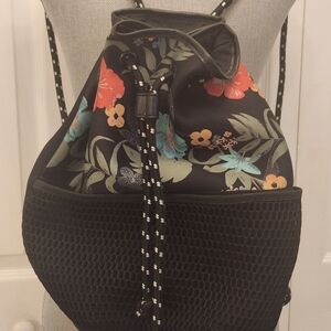 Mossimo Supply Floral Black Drawstring Backpack